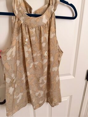 Apt. 9 Beige and Cream Halter Camisole with Sequin Accents